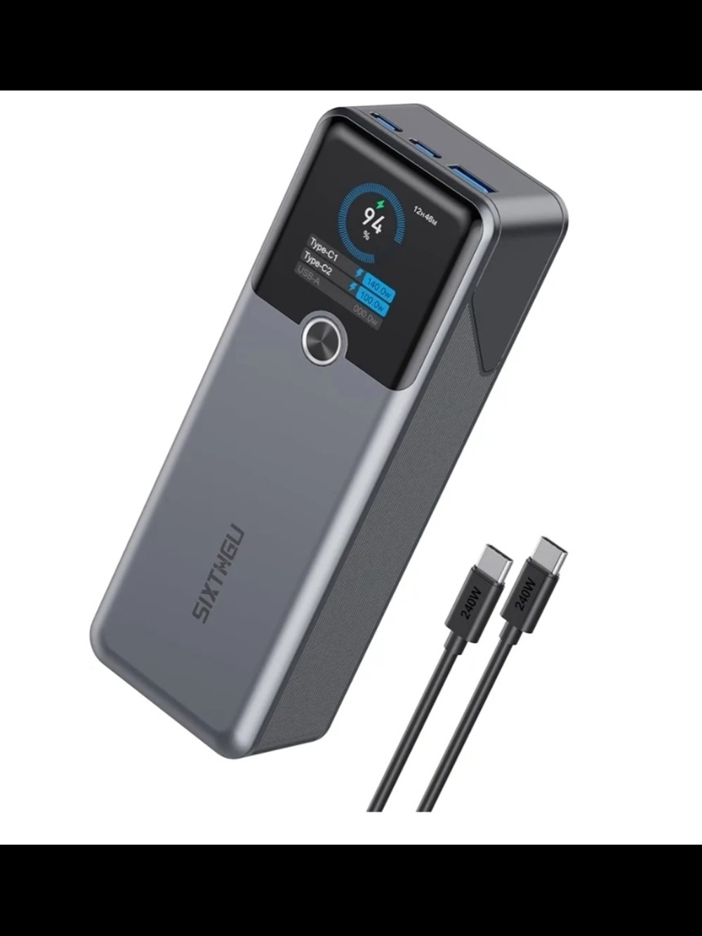 Laptop Power Bank 20000mAh 3-Port USB-C Portable Charger Fast Charging
